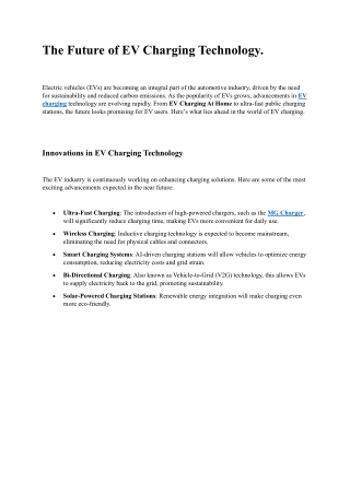 The Future of EV Charging Technology-nz