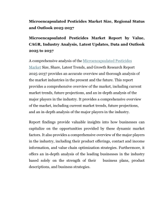 Microencapsulated Pesticides Market Size