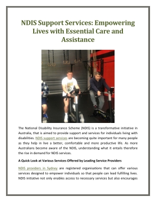 NDIS Support Services Empowering Lives with Essential Care and Assistance
