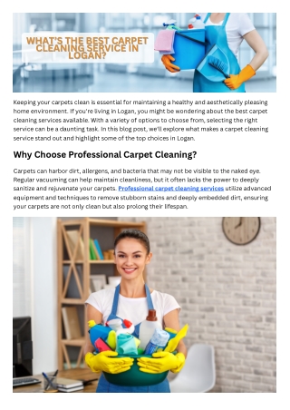 What’s the Best Carpet Cleaning Service in Logan