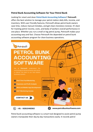 Petrol Bunk Accounting Software for Your Petrol Bunk