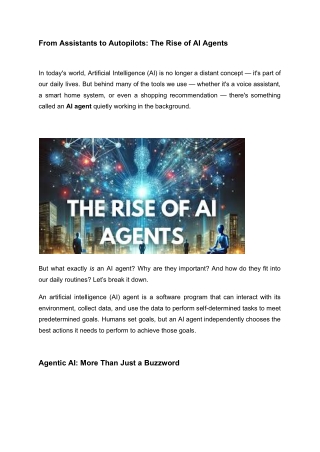 From Assistants to Autopilots_ The Rise of AI Agents