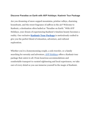 kashmir Tours