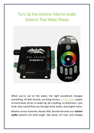 Turn Up the Volume Marine Audio Systems That Make Waves