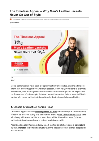 zafyleather.com-The Timeless Appeal  Why Mens Leather Jackets Never Go Out of Style