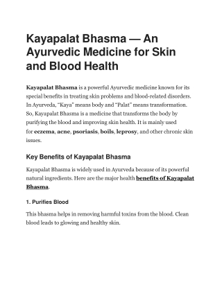 Kayapalat Bhasma