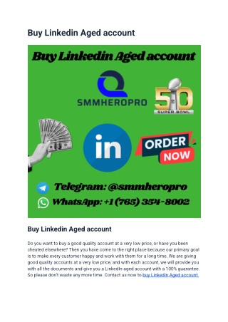 buy linkedin aged account