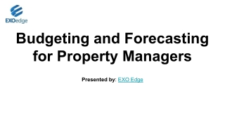 budgeting and forecasting for property managers