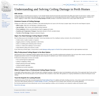 Understanding and Solving Ceiling Damage in Perth Homes