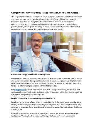 George Dfouni - Why Hospitality Thrives on Passion, People, and Purpose