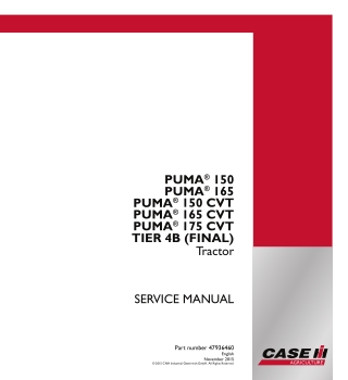 CASE IH PUMA 175 CVT TIER 4B (FINAL) Tractor Service Repair Manual Instant Download