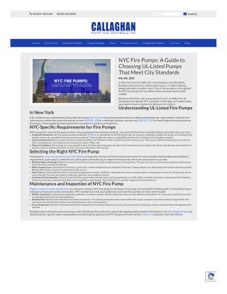 NYC Fire Pumps: A Guide to Choosing UL-Listed Pumps That Meet City Standards