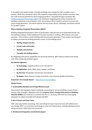Building-Integrated Photovoltaics Market