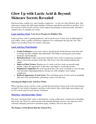 glow up with lactic acid beyond skincare secrets