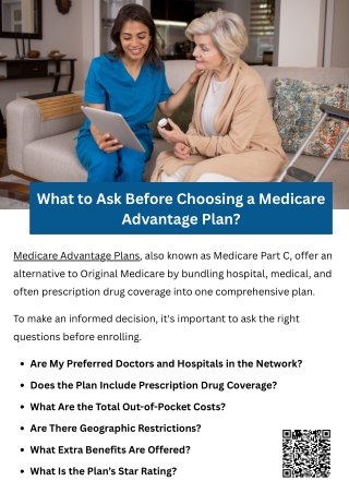 What to Ask Before Choosing a Medicare Advantage Plan?
