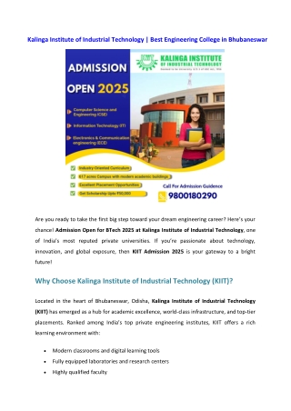 Kalinga Institute of Industrial Technology | Best Engineering College in Odisha