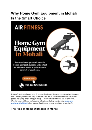 Buy Home Gym Equipment in Mohali