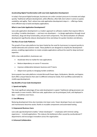 accelerating digital transformation with low code
