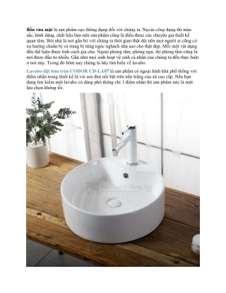 Lavabo Đặt Bàn Tròn CODOR LA07
