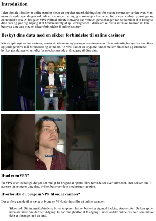 Beskyt dine data med en sikker forbindelse til online casinoer