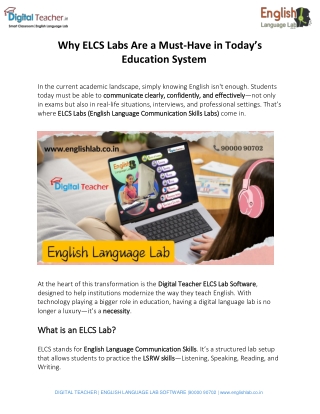 Why ELCS Labs Are a Must-Have in Today’s Education System
