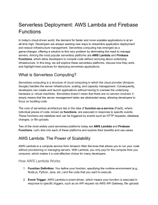serverless deployment aws lambda and firebase