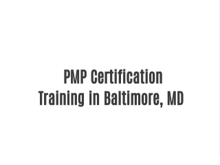 pmp certification training in baltimore md
