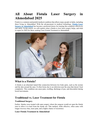 All About Fistula Laser Surgery in Ahmedabad 2025