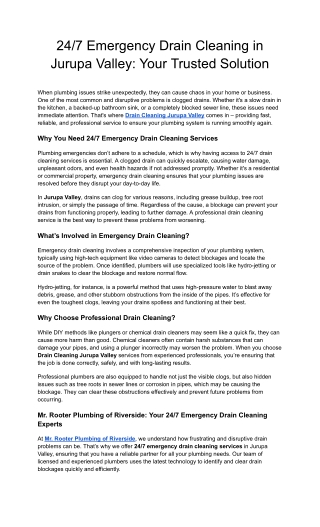 Top Drain Cleaning Services in Jurupa Valley