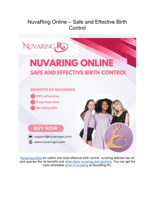 nuvaring online safe and effective birth control