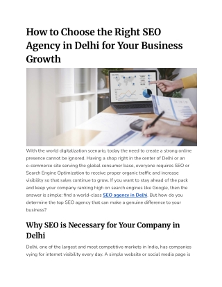 How to Choose the Right SEO Agency in Delhi for Your Business Growth