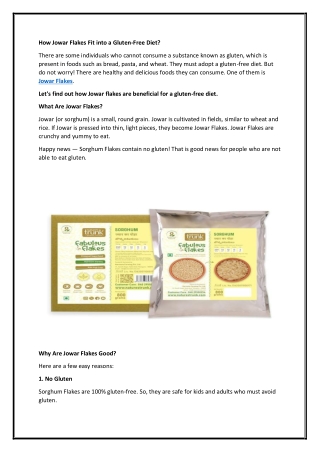 How Jowar Flakes Fit into a Gluten-Free Diet?