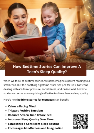 How Bedtime Stories Can Improve A Teen's Sleep Quality?