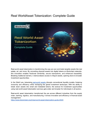 real worldasset tokenization complete guide