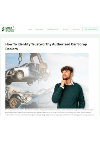 How to Identify Trustworthy Authorized Car Scrap Dealers