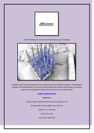 3d bim modeling services by advantage engineering