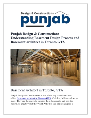Understanding Basement Design Process and Basement architect in Toronto GTA