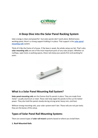 A Deep Dive into the Solar Panel Racking System
