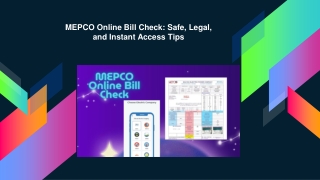 MEPCO Online Bill Check: Safe, Legal, and Instant Access Tips