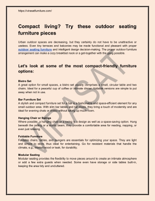 Compact living_ Try these outdoor seating furniture