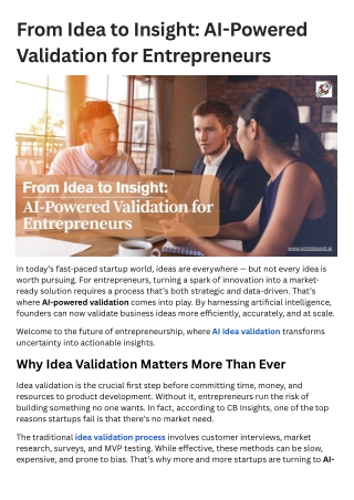 from idea to insight ai powered validation