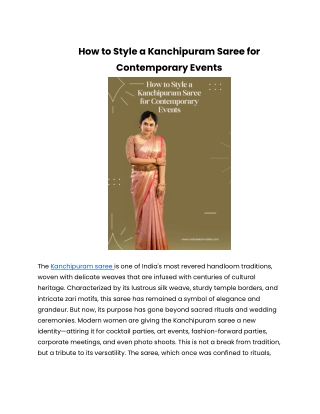 How to Style a Kanchipuram Saree for Contemporary Events (1)
