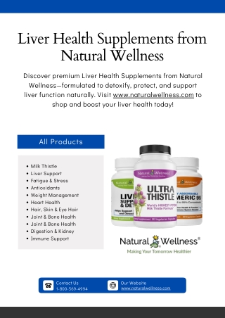Liver Health Supplements from Natural Wellness - www.naturalwellness.com