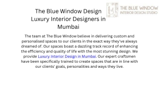 the blue window design luxury interior designers