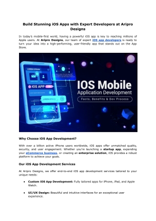 Hire Expert iOS App Developers | Custom iPhone App Solutions