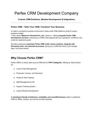 Perfex CRM Development Company