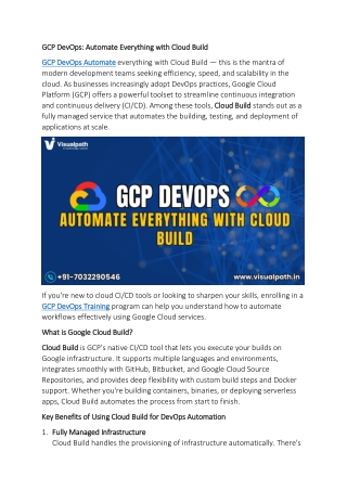 gcp devops automate everything with cloud build