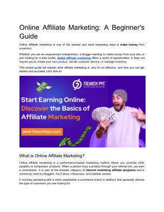 Online Affiliate Marketing: A Beginner's Guide