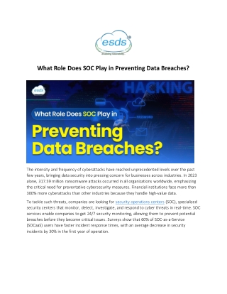 what role does soc play in preventing data