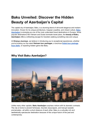Beauty of Baku Azerbaijan